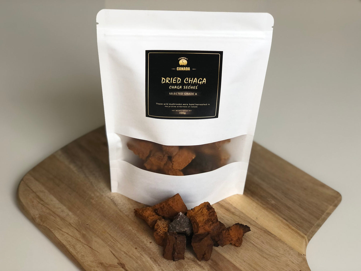 Chaga Mushroom Chunks, Wild Canadian Chaga, Chaga Forage,  100g, 3.52Oz, Inonotus Obliquus, 100% Natural and Wild, Brew Tea, Herbal