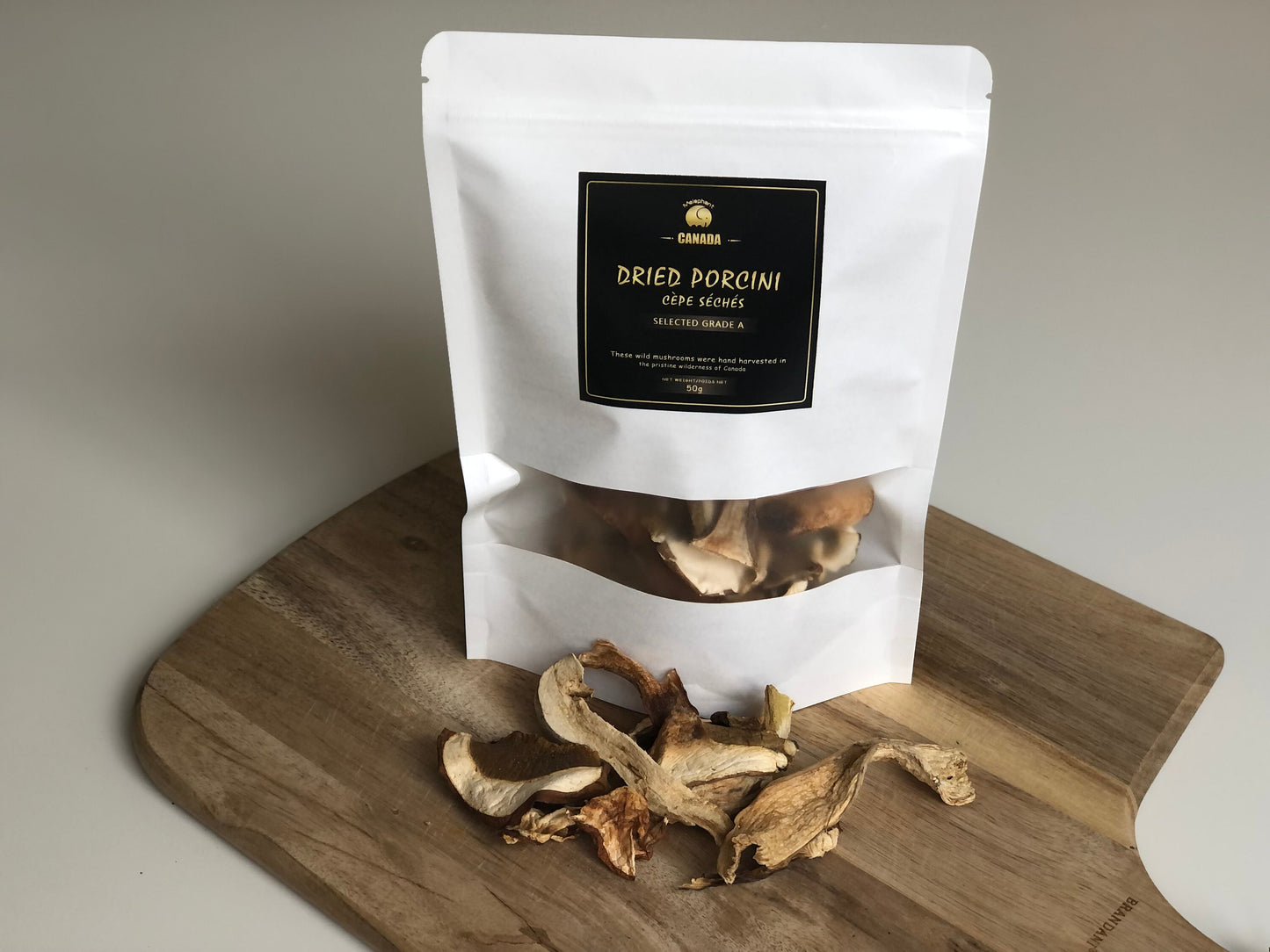 Dried Porcini Mushroom Slices | Canadian Dried mushroom| Wildcrafted | Boletus Edulis(Dried Porcini (King Bolete)  | 50g | 1.73 Oz.